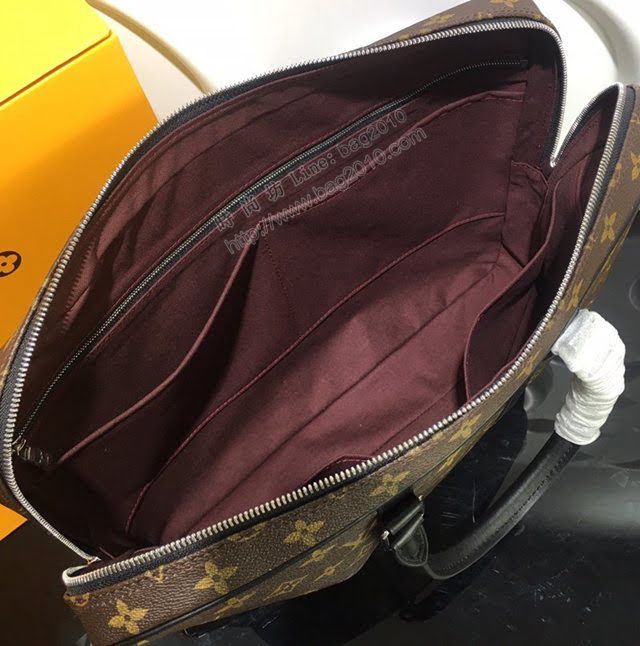 lv新款包包 路易威登Porte-Documents Voyage公事包  Monogram帆布 lv時尚商務男士公事包  ydh3901